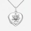 Raised Flower Sterling Silver Heart Locket