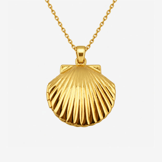 Scallop Shell Gold-Plated Locket