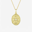 Scattered Stone Gold-Plated Oval Locket