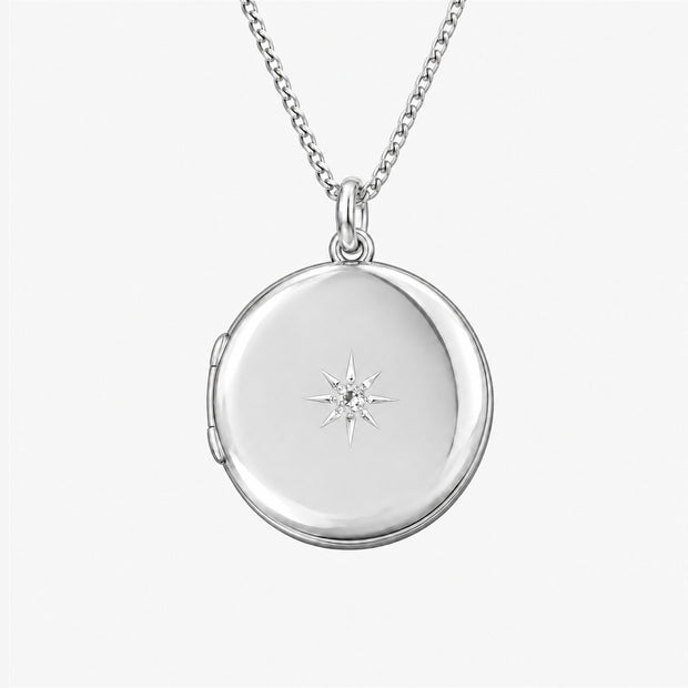 Sparkling Sterling Silver Round Locket