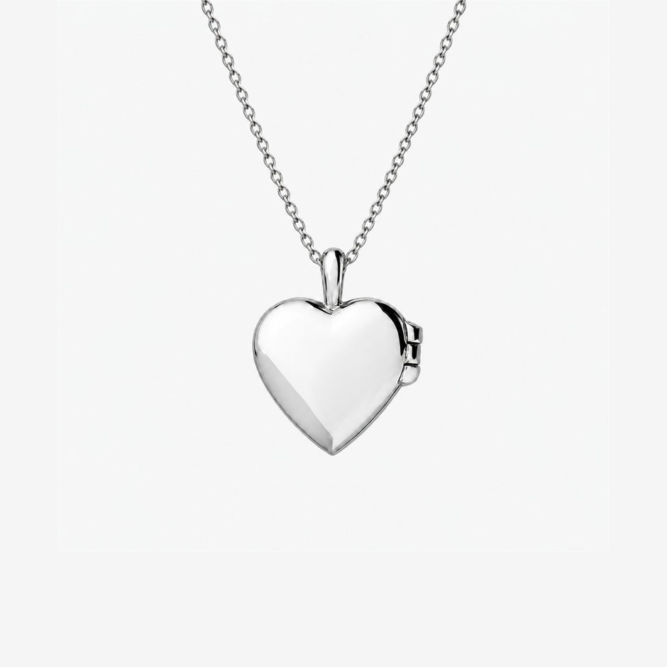 Tiny Classic Polished Sterling Silver Heart Locket