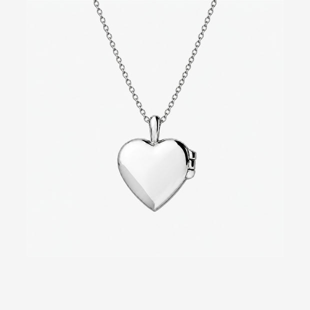 Tiny Classic Polished Sterling Silver Heart Locket