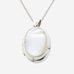 Traditional Mother of Pearl 22mm Sterling Silver Oval Locket