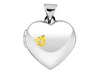 Sterling Silver Locket Gold Plated Diamond