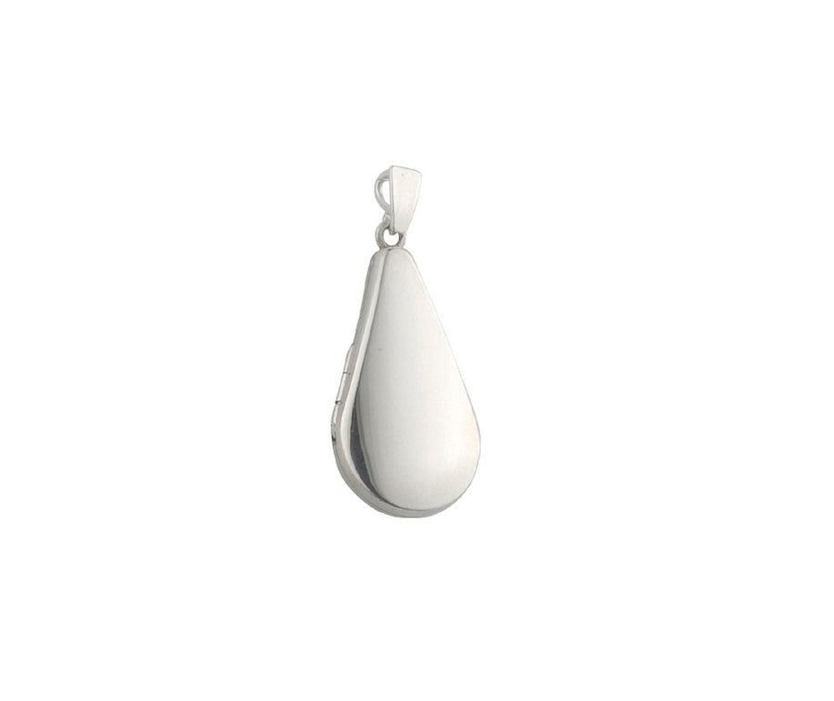 Hand Polished Silver Teardrop Locket