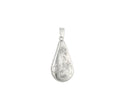 Classic Floral Engraved Silver Teardrop Locket