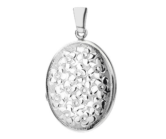 Sterling Silver Heart Bouquet Locket
