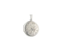 Hand Engraved Round Silver Scroll Locket