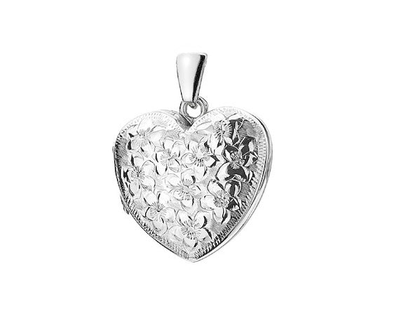 Sterling Silver Heart Bouquet Locket
